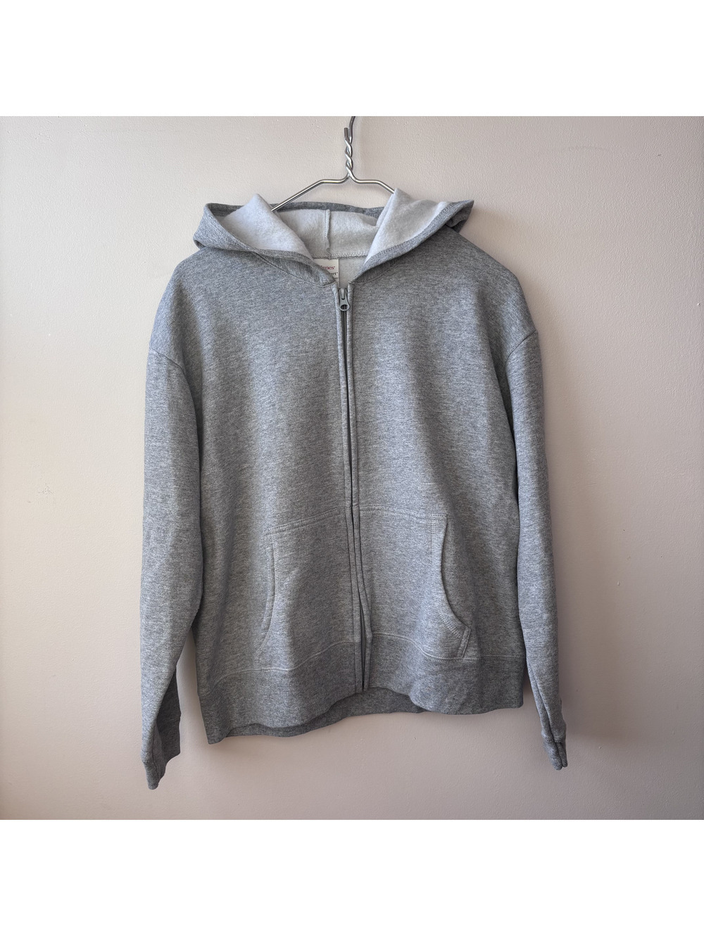 Hanes EcoSmart Gray Full Zip Hoodie Sweatshirt Large